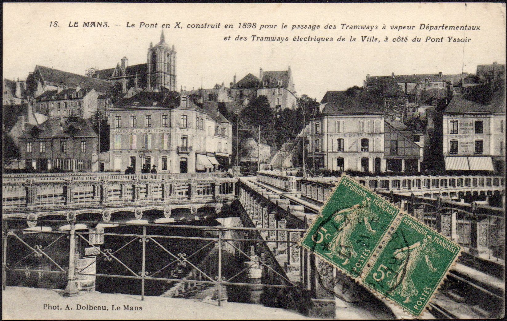 Courrier-Convoyeur-Ligne du Tramway La Chartre au Mans posted at Challes, Sarthe